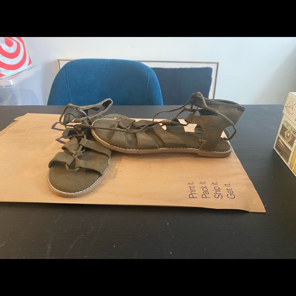 Olive Green Gladiator Sandals